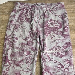 Brooklyn Cloth Co. Graphic Sweatpants – XL – Purple Toile Print Fleece Joggers
